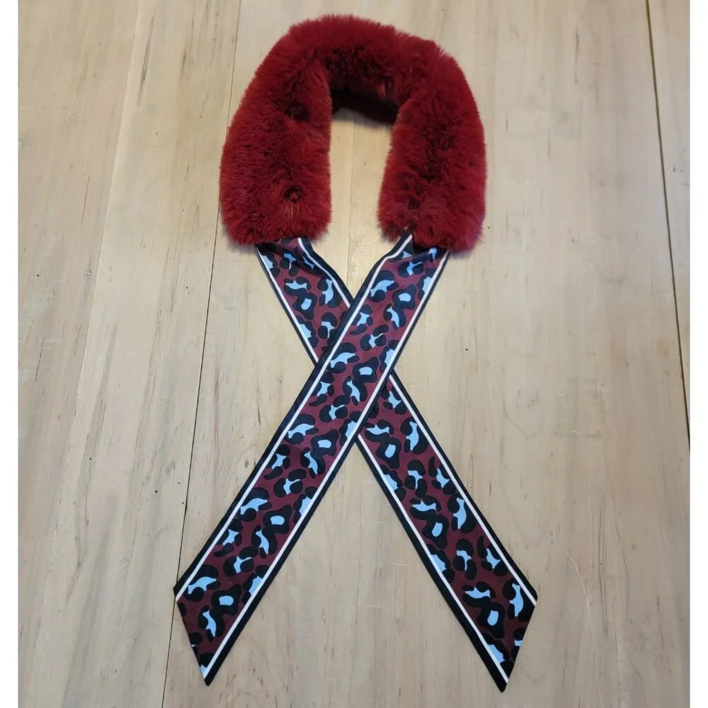 L&M Faux Fur Neck Warmer And‎ Animal Print Scarf